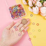 270Pcs 9 Colors Embossed Style Iron Open Jump Rings, Round Ring, Mixed Color, 18 Gauge, 10x1mm, Inner Diameter: 7.5mm, 30pcs/color