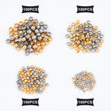 304 Stainless Steel Spacer Beads, Golden & Stainless Steel Color, 400pcs/box