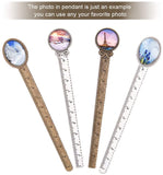 DIY Bookmark Jewelry, with Tibetan Style Alloy Cabochon Setting and Transparent Glass Cabochons, Mixed Color, 32pcs/set