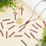 120Pcs Natural Wood Pendants, Dyed, Rectangle Charms, Saddle Brown, 40x5x2mm, Hole: 2mm