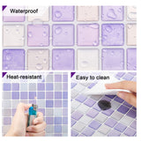 PET Self-Adhesive Mark Crystal Pattern Paper, Wall Stickers, for Shelf Liner Dresser Drawer Locker, Square, Purple, 235x235x1mm