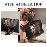 DIY Imitation Leather Women's Tote Bag Making Kit, Including Bag Straps, Needle, Thread, Zipper, Black