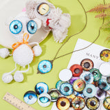 1 Bag Glass Cabochons, Half Round/Dome with Eye Pattern, Mixed Color, 40mm, about 30pcs/bag