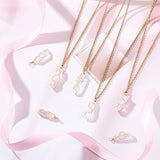 20pcs Natural Quartz Crystal Pendants, with Golden Tone Copper Wire Wrapped, Bullet, 27.5~40x7~9x7.5~9mm, Hole: 2mm