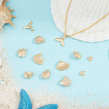12 Pcs 6 Style Brass Charms, Fish & Whale Tail & Shell, Real 18K Gold Plated, 6.5~13x6.5~14.5x3~5mm, Hole: 1~5.5mm, 2pcs/style