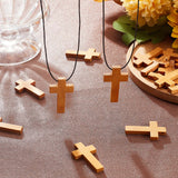 DIY Cross Necklace Making Kit, Including Maple Wood Pendants, Waxed Polyester Cords, BurlyWood, Pendants: 20Pcs/set