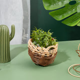 Handmade Plastic Imitation Rattan Woven Material Kits, for DIY Vegetables, Fruit Basket, Camel, 0.25cm
