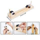 Tool Sets, Wood Knitting Looms Shuttles and Stainless Steel Lacing Stitching Needles, Cable Ties and Acrylic Fastening Buckles, BurlyWood, 37x7x6cm