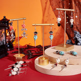 DIY Halloween Theme Earring Making Kits, including Glass & Synthetical Turquoise & Resin Bead, Iron & Alloy Bead Cap, Alloy Charms & Link & Bead, Brass Ring & Earring Hook & Pin & Bead, Antique Silver & Platinum, 15x10mm, Hole: 1mm