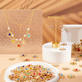 26Pcs 13 Colors Transparent Resin Pendants, Sun Charms, with Rack Plating(IP) Light Gold Tone Alloy Findings, Mixed Color, 29x26.5x4.5mm, Hole: 1.2x1.5mm, 2pcs/color