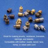 Alloy Cord Ends, Terminators, Mixed Color, 16x9mm, Hole: 3mm, 20pcs/color, 100pcs/set, Inner Diameter: 6.5mm