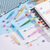 DIY Personalized Beadable Pen Sets, Including ABS Plastic Ball-Point Pen, Plastic Beads, Glass Ball Pendants, Crackle Resin European Beads, Mixed Color, Pen: 148x12mm, 6 colors, 3pcs/color, 18pcs