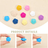 40Pcs 10 Colors Food Grade Eco-Friendly Silicone Beads, Chewing Beads For Teethers, DIY Nursing Necklaces Making, Rose, Mixed Color, 20.5x21x12.5mm, Hole: 2mm, 4pcs/color