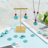 50Pcs Synthetic Turquoise Pendants, Donut/Pi Disc, Dyed, Turquoise, Donut Width: 7.5mm, 20x4~4.5mm, Hole: 5mm