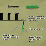 Iron Medal Holder Frame, Medals Display Hanger Rack, 20 Hooks, with Screws, Cheerleader Pattern, 146x400mm, Hole: 5mm