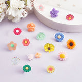 DIY Stud Earring Making Kits, with Resin Flower Cabochons, Stud Earring Findings and Ear Nuts, Mixed Color