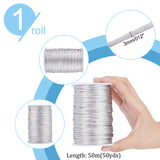 Polyester Cord, for Knitting Chinese Knots, Silver, 3mm, about 54.68 Yards(50m)/Roll