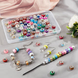 100Pcs 5 Styles Resin & Acrylic European Beads, Large Hole Beads, with Silver Color Plated Brass Cores, Faceted, Rondelle, Mixed Color, 13~14x8~9.5mm, Hole: 4.8~5mm, 20pcs/style