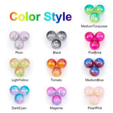 Spray Painted Crackle Glass Beads, Round, Mixed Color, 12mm, Hole: 1.3mm