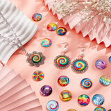 Glass Cabochons, Half Round with Mixed Pattern, Mixed Color, 25x6mm, 70pcs/bag, 1bag/box