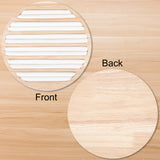 6-Slot Wood Finger Ring Display Plate, Ring Organizer Holder Covered by PU Leather, Flat Round, White, 14.95x1.7cm