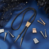 Jewelry Making Kits, including Iron Bolo Tie Slide Clasp and Alloy Cord Ends, Mixed Color, 30~52.5x25~52.5x9~10.5mm, Hole: 2.5~5.5mm, 12pcs/box