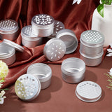12Pcs 3 Style Aluminium Shallow Round Candle Tins, with Hollow Lids, Empty Tin Storage Containers, Hexagon/Flower Pattern, Silver, 7.1x4.25cm, Inner Diameter: 6.4x4.1cm, 4pcs/style