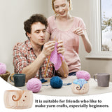 Wooden Yarn Ball Bowl, Round Ball Knitting Wool Storage Bowls, for Knitting and Crochet, BurlyWood, 13.5x8.05cm