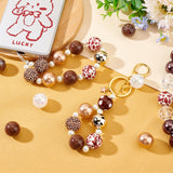 1 Set Mixed Style Acrylic Round Beads Sets, Coconut Brown, 19~20mm, Hole: 2mm, about 50pcs/bag