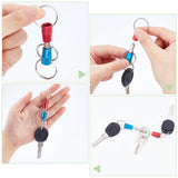 Alloy Keychains, with Iron Key Rings, Column, Platinum, 8.5x1.1cm