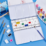 1Pc Iron Empty Watercolor Tin Box Palette Paint Case, Rectangle, 66Pcs Plastic Empty Watercolor Paint Pans, for Art Painting Supplies, Colorful, Case: 11.4x22.6x2.35cm