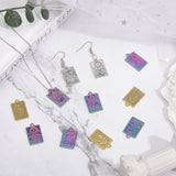 36Pcs 18 Style Zinc Alloy Pendants, Rectangle with Tarot Charm, Mixed Color, 23.3~23.5x14~14.5x1.5mm, Hole: 1.8mm, 2pcs/style