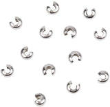 304 Stainless Steel Crimp Beads Covers, with Bead Container, Stainless Steel Color, 5mm In Diameter, about 100pcs/box