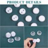 6Pcs Plastic Loose Diamond Boxes, Flat Round with Sponge Inside, for Jewelry Cabochons Displays, White, 3x1.5cm