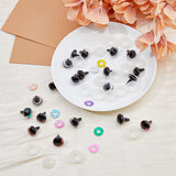 40 Sets 10 Colors Plastic Doll Craft Eyes, Safety Eyes, with Spacer and Sequin Shim, for Toy DIY Accessories, Half Round, Mixed Color, 22x18mm, 4 sets/color