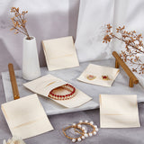Microfiber Jewelry Pouches, Foldable Gift Bags, for Ring Necklace Earring Bracelet Jewelry, Square, Beige, 8x7.8x0.3cm