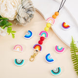10Pcs 5 Colors Food Grade Eco-Friendly Silicone Beads, Chewing Beads For Teethers, DIY Nursing Necklaces Making, Rainbow, Mixed Color, 17~18x25x9mm, Hole: 2mm, 2pcs/color