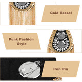 4Pcs 2 Colors Detachable Iron Tassel Epaulettes, Punk Style Shoulder Badge, with Cloth Findings & Pin, Mixed Color, 190mm, 2pcs/color