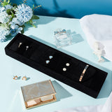 Velvet Covered MDF Bracelet Display Tray, Jewelry Tray Bracelet Organizer Holder, Rectangle, Black, 34.2x8.6x3.6cm