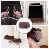 Fashion Ostrich Feather Trimming, with Cloth Band, Ornament Accessories, BurlyWood, 76~104x1mm