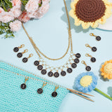 Number 0~9 DIY Knitting Tool Sets, including Alloy Enamel Pendant Stitch Markers & Knitting Row Counter Chains, Black, 2.7~12.7cm, 11pcs/set