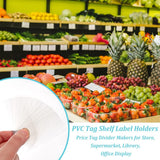 PVC Tag Shelf Label Holders, Price Tag Divider Makers for Store, Supermarket, Library, Office Display, Clear, 6x3x0.025cm