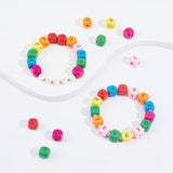 300Pcs Natural Wood Beads, Lead Free, Dyed, Cube With Letter, Random Mixed Letters, 10x10x10mm, Hole: 3mm