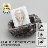 Resin Stone Display Decorations, Secret Storage Box, for Key, Jewelry, Earphone, Gray, 85x56x42mm, Inner Diameter: 57x30x24mm