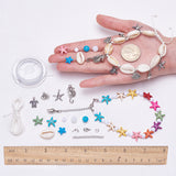 DIY Summer Beach Anklet Making, with Spiral Shell, Gemstone, Acrylic Beads, 316 Stainless Steel Pendants, Alloy Charms and Metal Findings, Mixed Color, 13.5x7x3cm