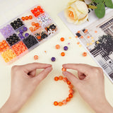 DIY Halloween Jewelry Making Finding Kit, Including Autumn Theme Acrylic Letter & Polymer Clay Disc Beads, Alloy Enamel Pendants, Broom & Pumpkin & Ghost & Cross Bone, Mixed Color, 562Pcs/box