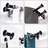 Plastic Curtain Rod Heads, Round Drapery Pole Finials, Trumpet Shape, Black, 78x68mm, Inner Diameter: 28mm