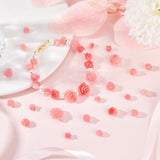 4 Sizes Synthetic Coral Beads, Dyed, Flower, Pink, 6~15x6~15mm, 60pcs/box