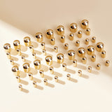 90Pcs 3 Style Brass Cord Ends, End Caps, Column, Long-Lasting Plated, Golden, 4~5x2~4mm, Inner Diameter: 1.2~3mm, 30Pcs/style