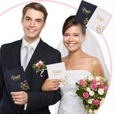 Imitation Leather Wedding Guestbooks Notepad with Gold Foil, for Wedding Decoration, Rectangle with Flower, Mixed Color, 133x99x3mm, 2 books/set